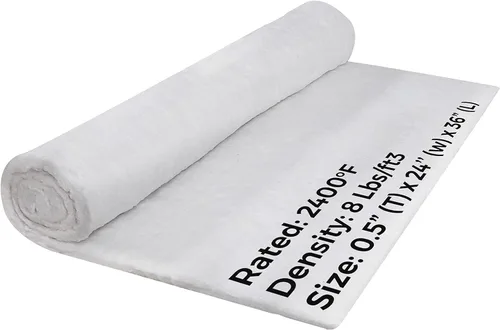 SIMOND STORE Manta aislante de fibra de cerámica, 8# 2400F, 0.5 x 24 x 36 pulgadas, manta aislante ignífuga de alta temperatura para estufa de leña