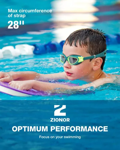Miniatura 7 de ZIONOR Gafas de Natación para Niños, G1MINI SE Gafas de Natación Antivaho para Niño Niña 6-14 A5 (Lente transparente - verde verde)