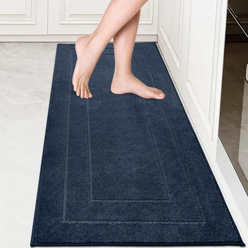 Miniatura 32 de PURRUGS Juego de 2 alfombras de cocina lavables a máquina (24 x 35.5 + 24 x 59 pulgadas), alfombras de pasillo de cocina antideslizantes y Marrón