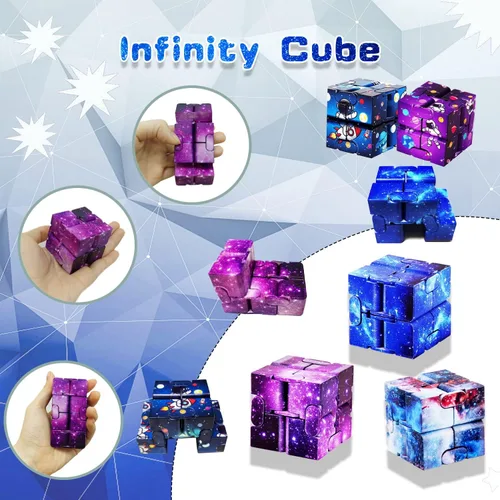 Miniatura 2 de 12 cubos infinitos, mini juguetes para ansiedad geniales para niños y adultos, dispositivo sensorial mejor para el estrés. Bloques de mano