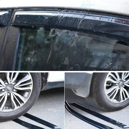 Miniatura 3 de 94751 Deflector de ventilación de viento para ventana lateral, juego de 4 protectores de lluvia y sol estilo montaje exterior, bonito visor