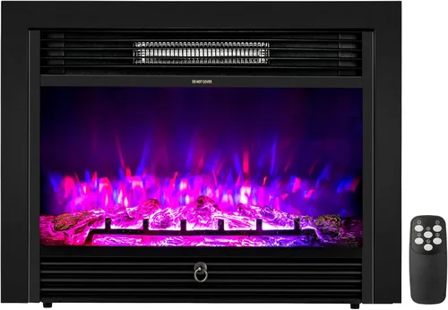 Miniatura 9 de SIMOE Chimenea eléctrica de 28.5 pulgadas, chimenea empotrada de pared de 750 W/1500 W con llama LED y control remoto, 3 colores y 5 brillo