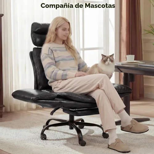 Miniatura 3 de HOMRELEXA Silla de oficina Criss Cross con reposabrazos y ruedas, cómoda silla grande y alta, sillas ejecutivas ergonómicas para computadora de Rosa