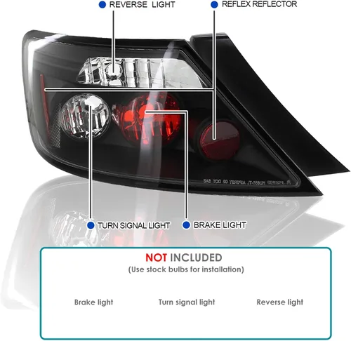 Miniatura 3 de SPEC-D TUNING - Luces traseras negras compatibles con Honda Civic Coupe 2 puertas 2006-2011, conjunto de izquierda + derecha