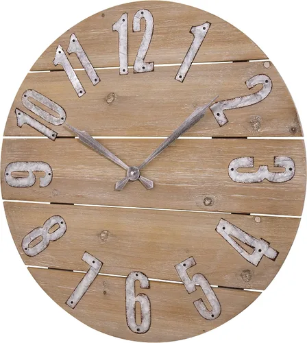 Miniatura 2 de LaCrosse 404-3960W Reloj de pared de cuarzo de madera rústica de 23.5 pulgadas