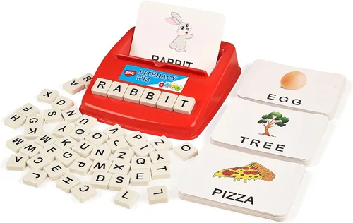 BOHS Juego divertido de mago de alfabetización inglesa - Palabras de vista en mayúsculas - 60 tarjetas flash - Juguetes educativos para aprendizaje