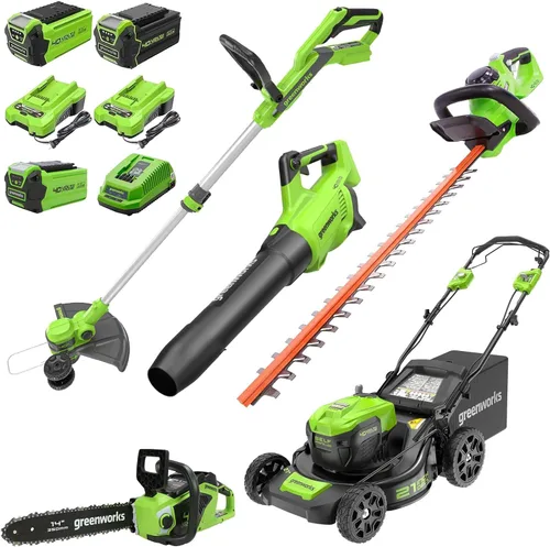 Miniatura 2 de Greenworks Cortacésped eléctrico inalámbrico sin escobillas de 40 V 21 pulgadas, recortadora de cuerdas, batería de 5.0Ah y cargador
