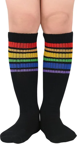 Calcetines de fútbol para niños calcetines de tubo alto hasta la rodilla calcetines de uniforme de algodón lindos calcetines deportivos para niños y