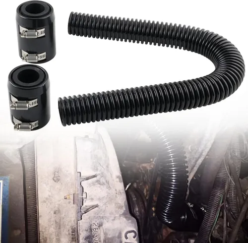 Manguera de radiador flexible universal de 24 pulgadas, adaptador universal de mangueras de agua de acero inoxidable, kit de manguera de radiador de