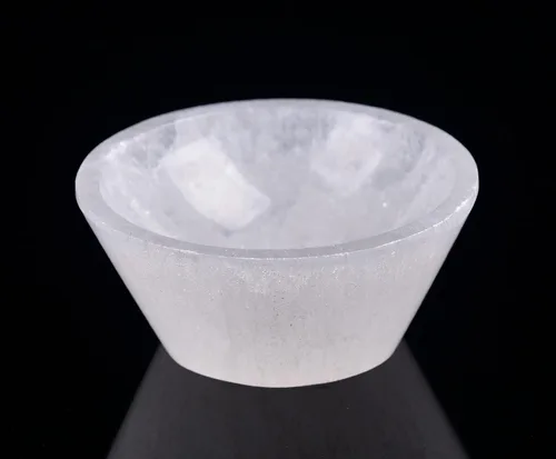 Miniatura 7 de AMOYSTONE Cuenco de carga de selenita natural con grabado de mandala, placa de cristal de limpieza energética de 5.5 pulgadas para meditación