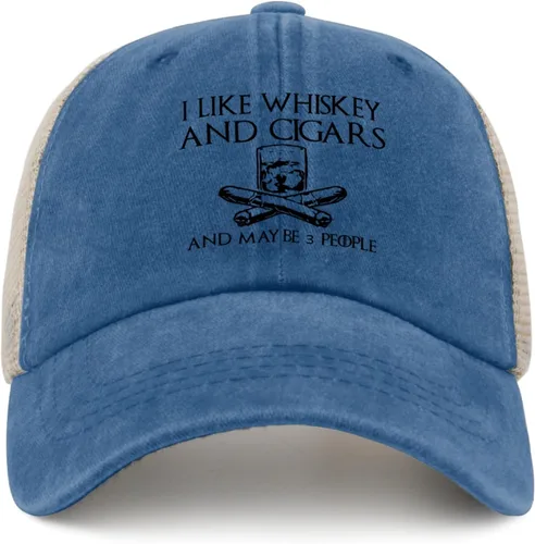 Miniatura 118 de Philysonic Funny Hat I Like Whisky and Cigars and Maybe 3 People Sombreros para Hombres Gorras de Béisbol Gorras Ajustables