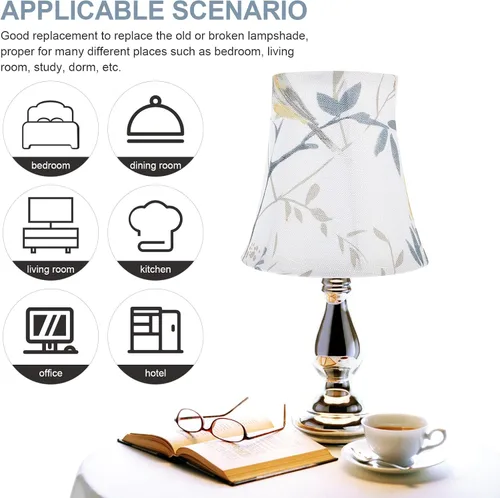 Miniatura 5 de Angoily Pantalla de tela para lámpara de mesa E27, cubierta de luz de 5.85 pulgadas, repuesto de material de lino suave, decoración de dormitorio