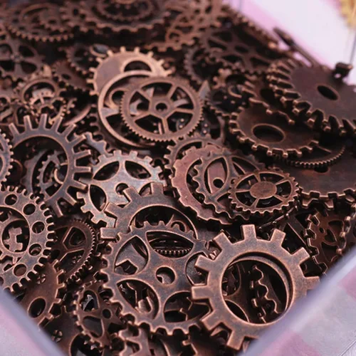 Miniatura 6 de Aokbean 150 piezas de metal, bronce, vintage, variadas, para hacer joyería. Gargantillas, relojes, ruedas mixto