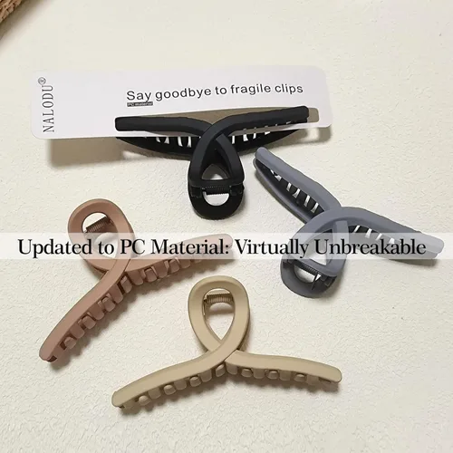 Miniatura 2 de Pinzas para el cabello de 4.3 pulgadas, grandes, antideslizantes, grandes mate, clip de mariposa para cabello fino y grueso, paquete de 4 4