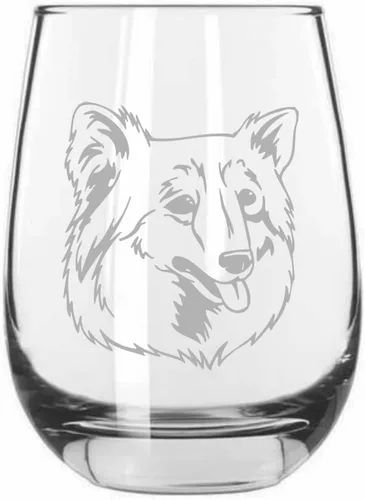 Miniatura 47 de Sakhalin Husky Dog - Copa de vino grabada personalizada de 15.25 onzas sin tallo