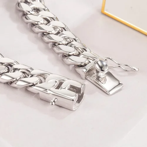 Miniatura 5 de Pulsera de plata de ley 925 maciza de eslabones cubanos de Miami para hombre, de 0.47 pulgadas, rectangular, 7, 7.5, 8, 8.5, 9, 9.5, 10 pulgadas