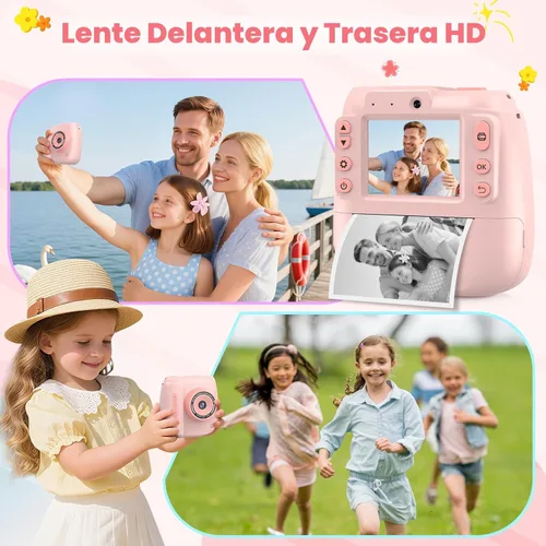 Miniatura 5 de Cámara de impresión instantánea para niños, cámara instantánea para niños con videos de 1080P, regalos de cumpleaños de Navidad para niñas y niños