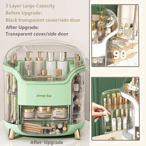 Miniatura 3 de Omeily Organizador de Maquillaje Grande Mejorado Organizador de Tocador de Encimera Organizador de Cosméticos Caja de Almacenamiento de Maquillaje