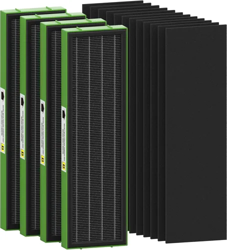 Miniatura 15 de Filtro B de repuesto HEPA transparente de humo compatible con AC4825 AC4300 AC4800 AC4900 AC4850, 2 filtros HEPA verdaderos y 6 prefiltros de carbón