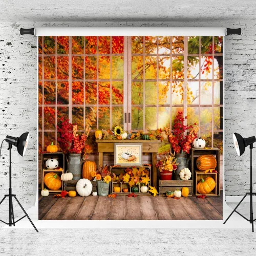 Miniatura 11 de Kate Fondo de fotografía para el día de Acción de Gracias, otoño, calabaza, decoración del hogar, fondo para niños, fiesta, estudio (7 x 5 pies)