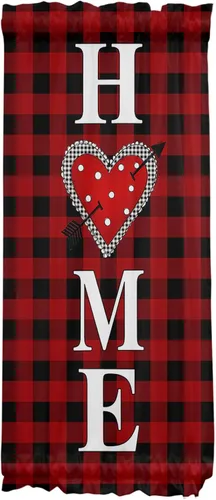 Miniatura 6 de Cortinas de puerta para el día de San Valentín, cortina de ventana para privacidad, bolsillos para barra de cortina, cortina de puerta francesa