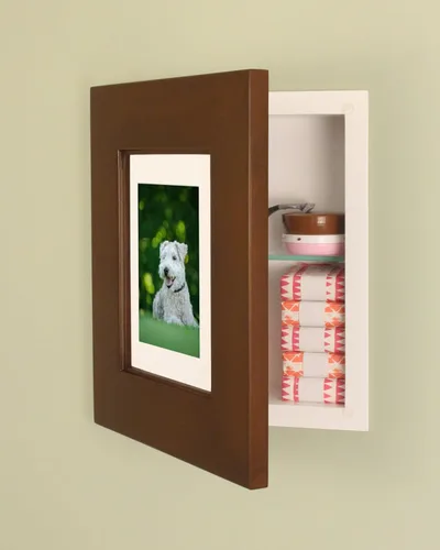 Miniatura 28 de Marco de fotos oculto de 11 x 14 pulgadas, botiquín sin espejo para baño, empotrado en la pared, fabricado en América del Norte, madera real, sin
