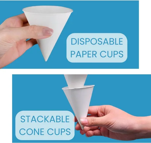 Miniatura 5 de Vasos desechables de papel blanco (paquete de 50-4.5 onzas) ecológicos, a prueba de fugas, ideales para eventos, enfriadores de agua, hidratación