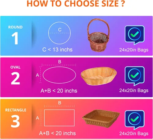 Miniatura 5 de CANWUPON 24 bolsas retráctiles para cestas de regalo, bolsas termorretráctiles de PVC transparente de 20 x 24 pulgadas, envoltura de celofán para 24