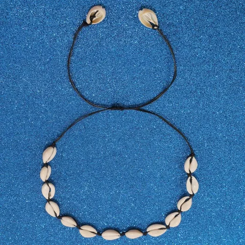 Miniatura 2 de Gargantilla Sxnk7 de conchas naturales para chica, joya de nácar con cordón estilo playa de Wakiki de Hawaii hecha a mano, gargantilla