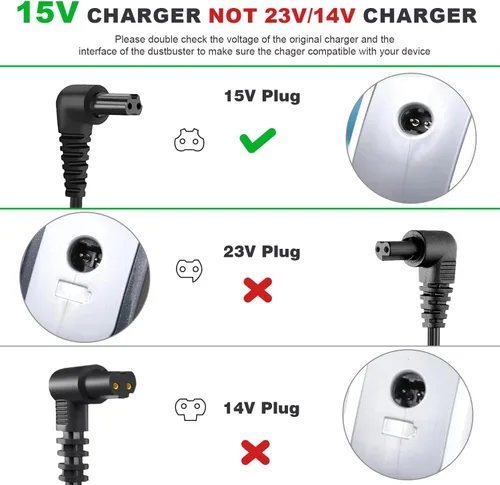 Miniatura 4 de Cargador de 15 V para Black and Decker 90627870 Dustbuster Aspiradora de mano HHVI315JO42 HHVI320JR02 HFVB320J27 HLVA320JS10 S003AQU1500015 Negro