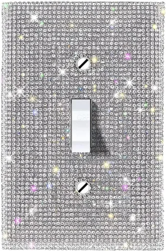 Miniatura 25 de 1 funda para interruptor de luz brillante – Cubierta de placa de interruptor con purpurina dorada con diamantes de imitación 2.2 lbs-2-Oro