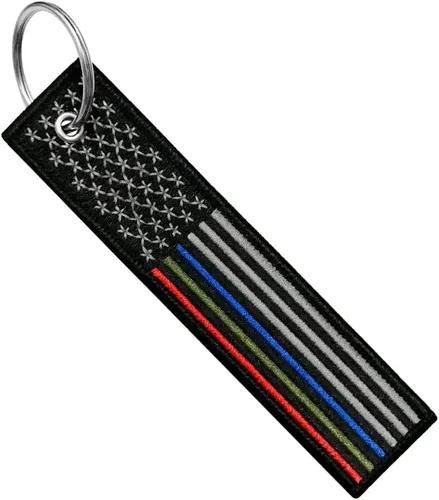 Miniatura 8 de Llavero de bandera con llavero, EDC para motocicletas, scooters, coches y regalos USA