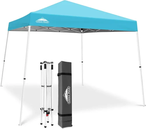 Miniatura 18 de Eagle Peak - Pérgola plegable (10.0 x 10.0 pies), patas inclinadas, de tela, para exteriores, fácil de montar, Negro