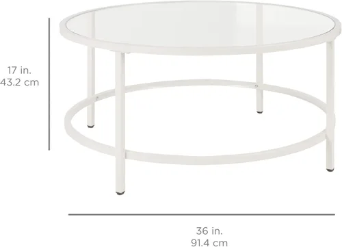 Miniatura 2 de Best Choice Products Mesa auxiliar redonda de cristal templado moderna de 36 pulgadas para sala de estar, comedor, té, decoración del hogar