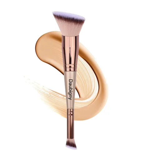 Miniatura 9 de Daubigny Brochas de maquillaje de doble punta, cepillo corrector perfecto para cualquier aspecto, cepillo de lujo premium redondeado cónico
