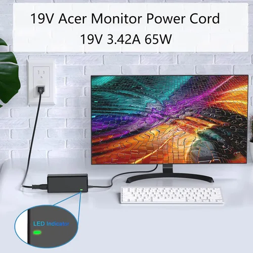 Miniatura 4 de Cable de alimentación de 19 V para Acer Monitor SB220Q SA230 S231HL S232HL H236HL S202HL S230HL S240HL S220HQL S271HL S241HL G246HL G276HL G226HQL