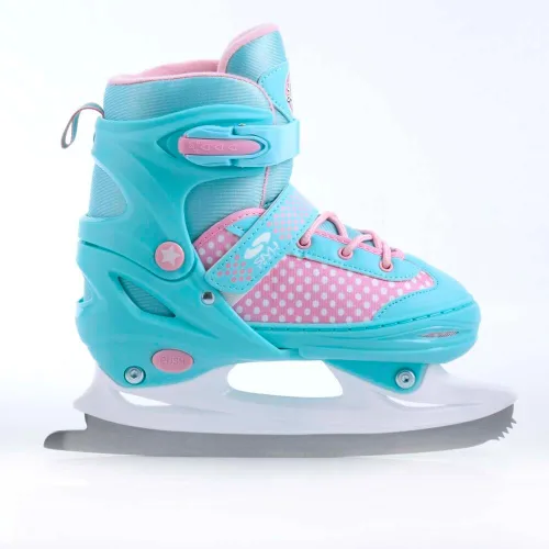 Miniatura 2 de SMJ Lily - Juego de patines en línea ajustables 2 en 1 ABEC-7 para niña, patines convertibles a patines de hielo, color turquesa/rosa
