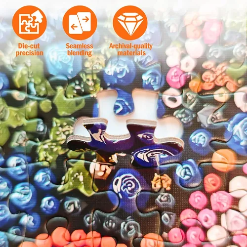Miniatura 4 de Rompecabezas de 1000 piezas para adultos, rompecabezas de flores de píxeles, rompecabezas cuadrado colorido y vibrante, juego desafiante