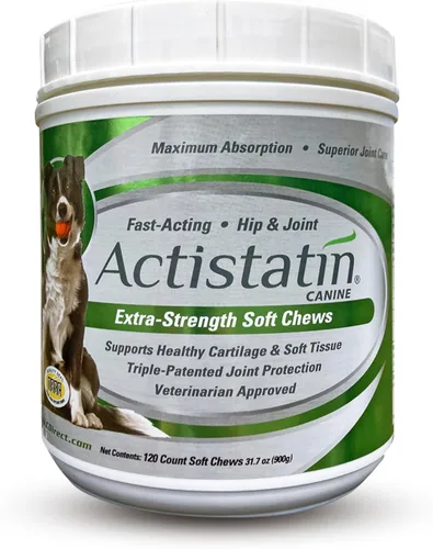 Actistatin Masticables suaves caninos para perros grandes, 120 unidades – Articulación de fuerza extra patentada, cartílago, suplemento de tejido