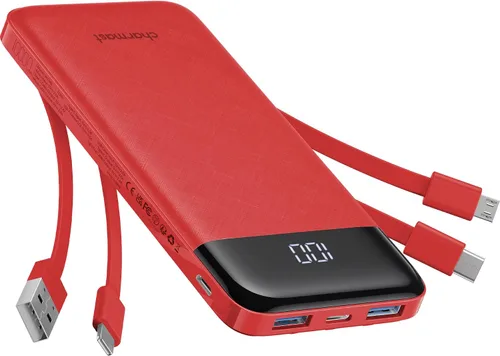 Miniatura 9 de charmast Cargador portátil de 10000 mAh, 4 cables integrados, 6 salidas/3 entradas, carga rápida de 3 A, compatible con iPhone, iPad, Samsung