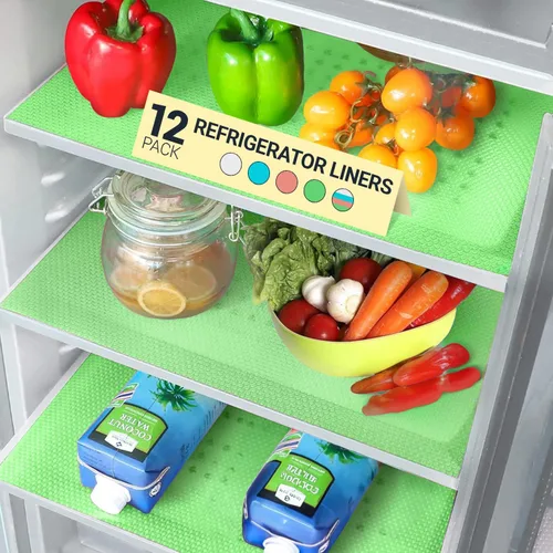 Miniatura 28 de Forros para Estantes de Refrigerador por Linda's Essentials - Forro de Refrigerador Fácil de Limpiar con Protección contra Derrames, Forros