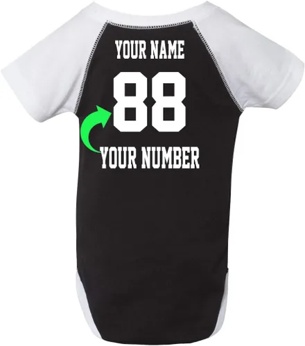 Miniatura 2 de Customized Infant Baseball Fine Jersey Bodysuit with Raglan Sleeves