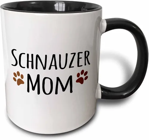 Miniatura 8 de 3dRose Schnauzer Dog Mom - Perro por raza - huellas marrones fangosas - amante de los perritos - orgulloso dueño de mascotas mama 11oz taza azul