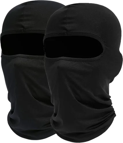 2 máscaras de esquí, pasamontañas para hombres y mujeres, esquí, snowboard, motocicleta, protección UV y protección contra el viento, Negro -