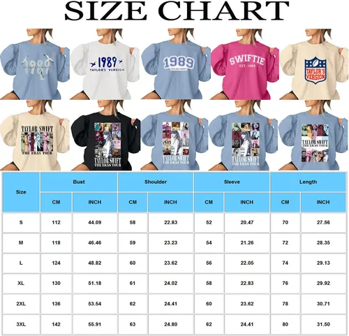 Miniatura 2 de 1989 Taylor'S Version Sudadera para mujer 1989 Sudadera de cuello redondo de manga larga traje de concierto casual holgado Tops