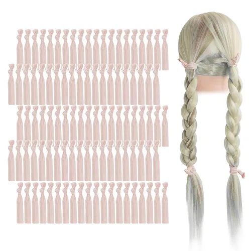 Miniatura 30 de MEEDEE Paquete de 100 lazos para el cabello, color negro, sin pliegues, nudos suaves para mujeres, sin daño, adecuado para colas de caballo, yoga