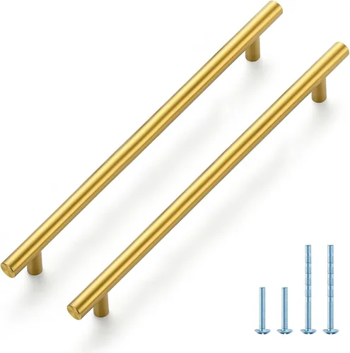 Miniatura 34 de JOY DECOR - Paquete de 5 tiradores de 4 pulgadas para armarios con orificio central de 2-1/2 pulgadas, herrajes de latón cepillado para armarios