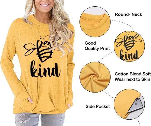 Miniatura 5 de Angerella - Blusas casuales con bolsillos y de corte holgado para mujer