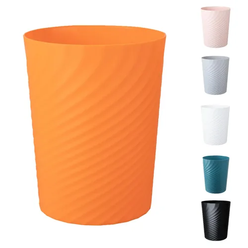 Miniatura 4 de Bote de basura, pequeño cubo de basura de plástico, papelera de reciclaje, cubo de basura redondo para baño, oficina, dormitorio, cocina, 1.8 Azul