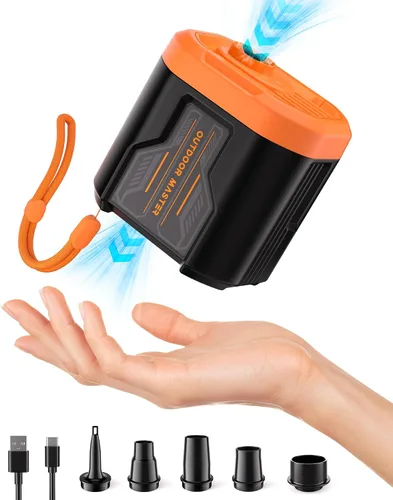 OutdoorMaster Bonito - Bomba de aire eléctrica portátil de 5 kPa para inflables, mini bomba de aire recargable de 14.43 Wh, inflado y desinflado